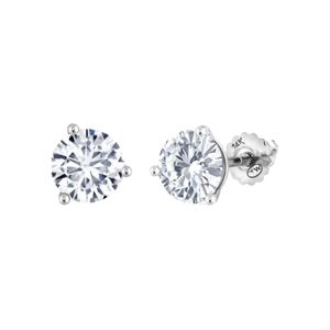 Certified 14k White Gold 2.40ct Diamond Solitaire Moissanite Charles Colvard